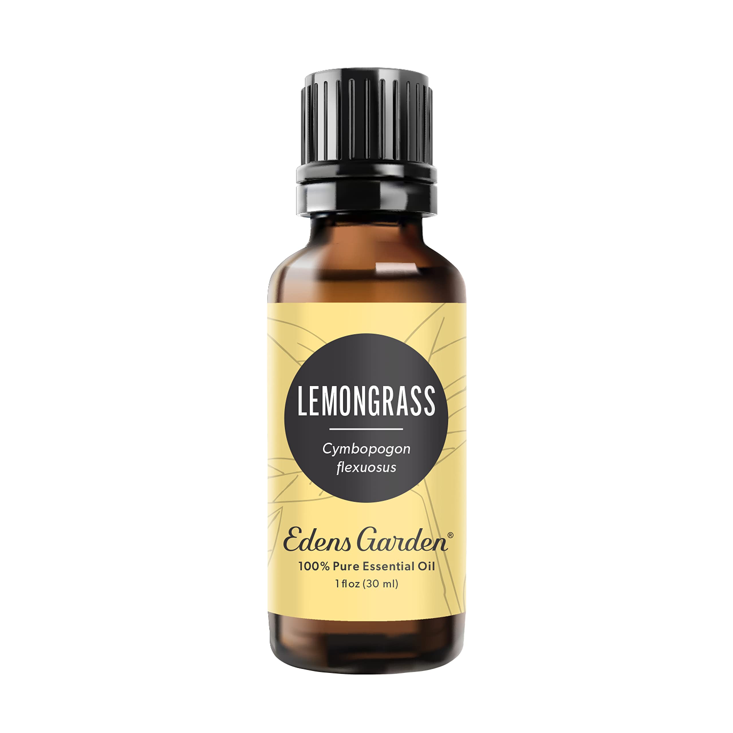 Edens Garden Lemongrass essential oil bottle for diffusion and mood support.