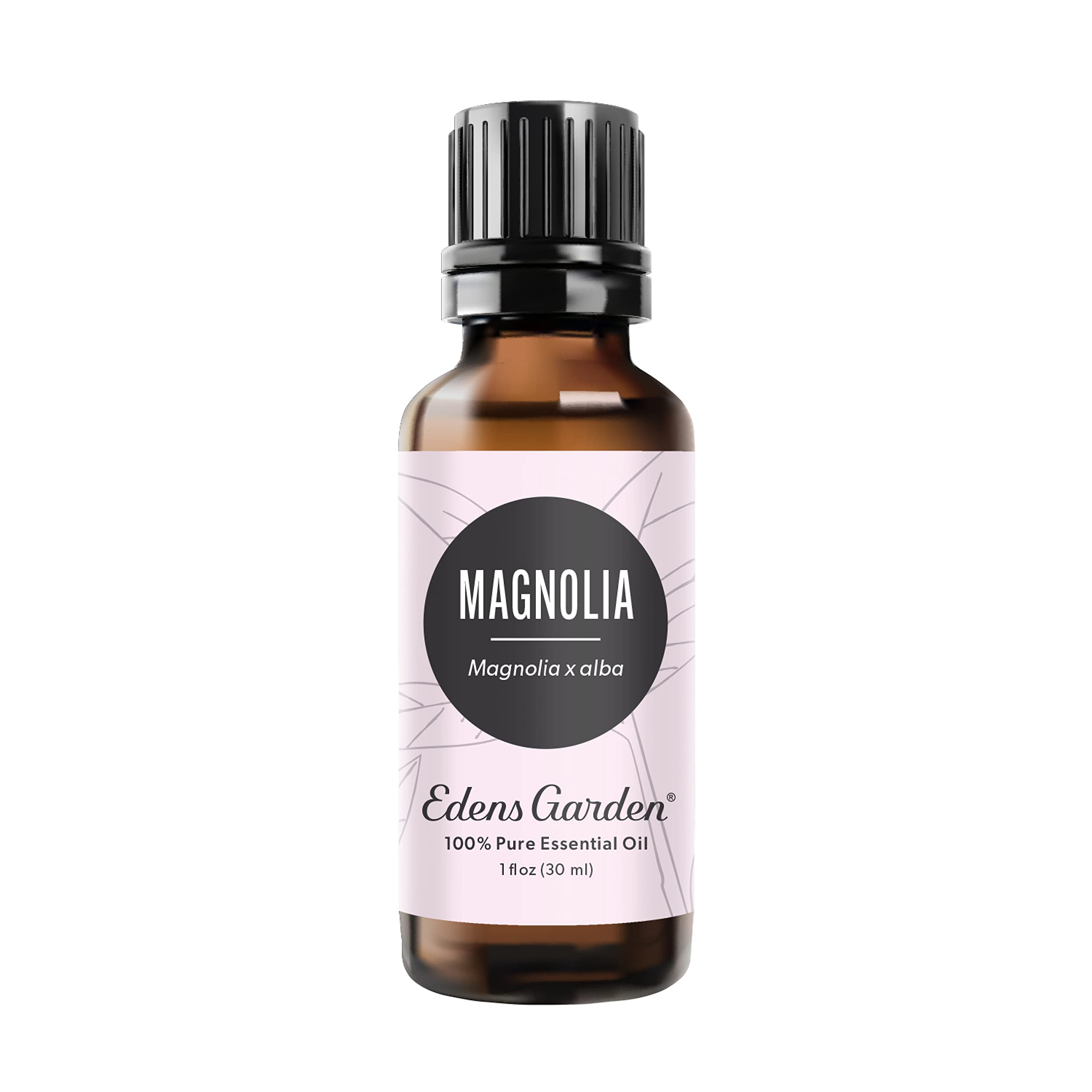 Edens Garden Magnolia essential oil bottle in amber glass, ideal for diffuser sessions.