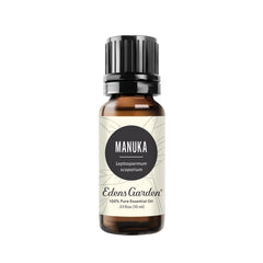 Edens Garden Manuka oil bottle front, ready for diffusion and skin care.