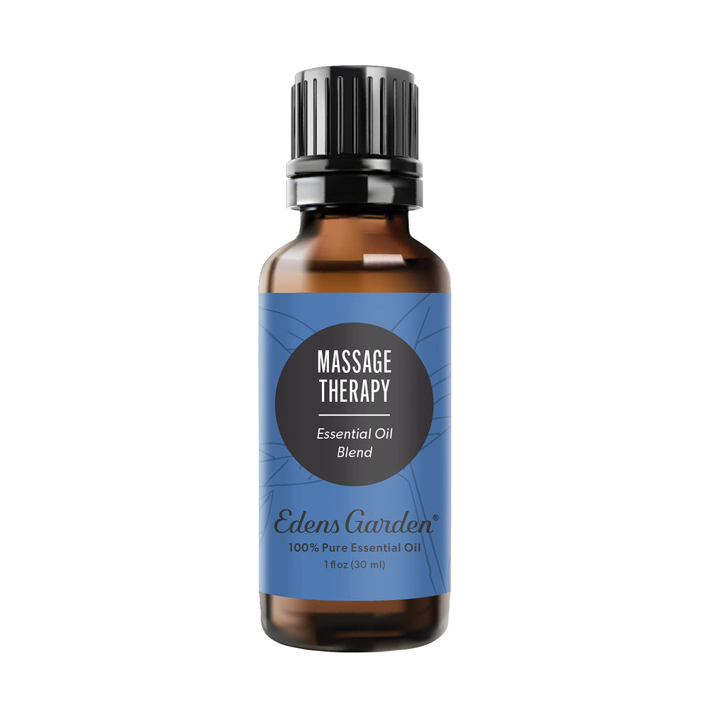 Edens Garden Massage Therapy Oil Blend bottle for direct massage use and aroma.