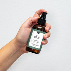 Edens Garden Muscle Relief bottle pour demonstrates easy post-workout application