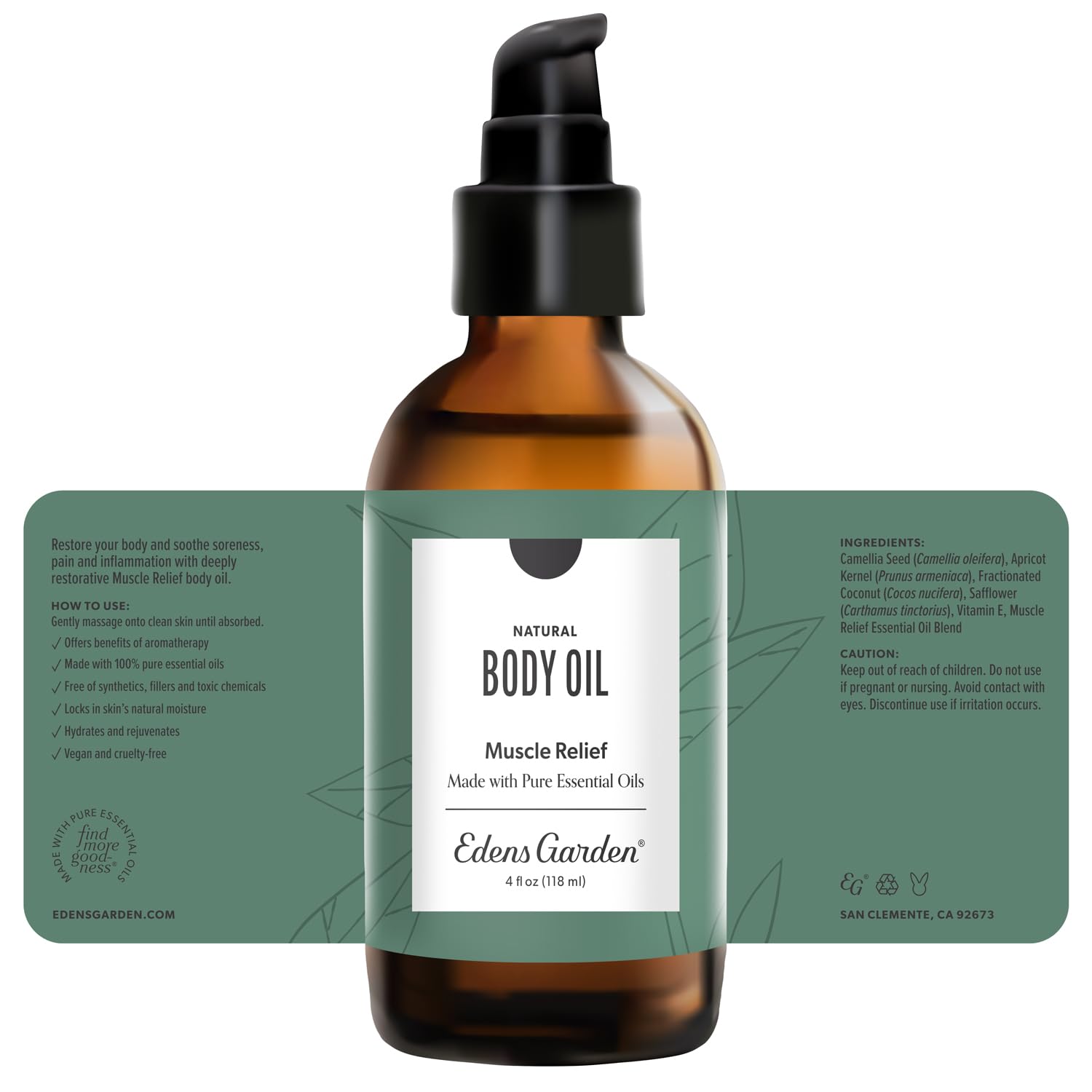 Edens Garden Muscle Relief storefront display invites discovery of premium essentials