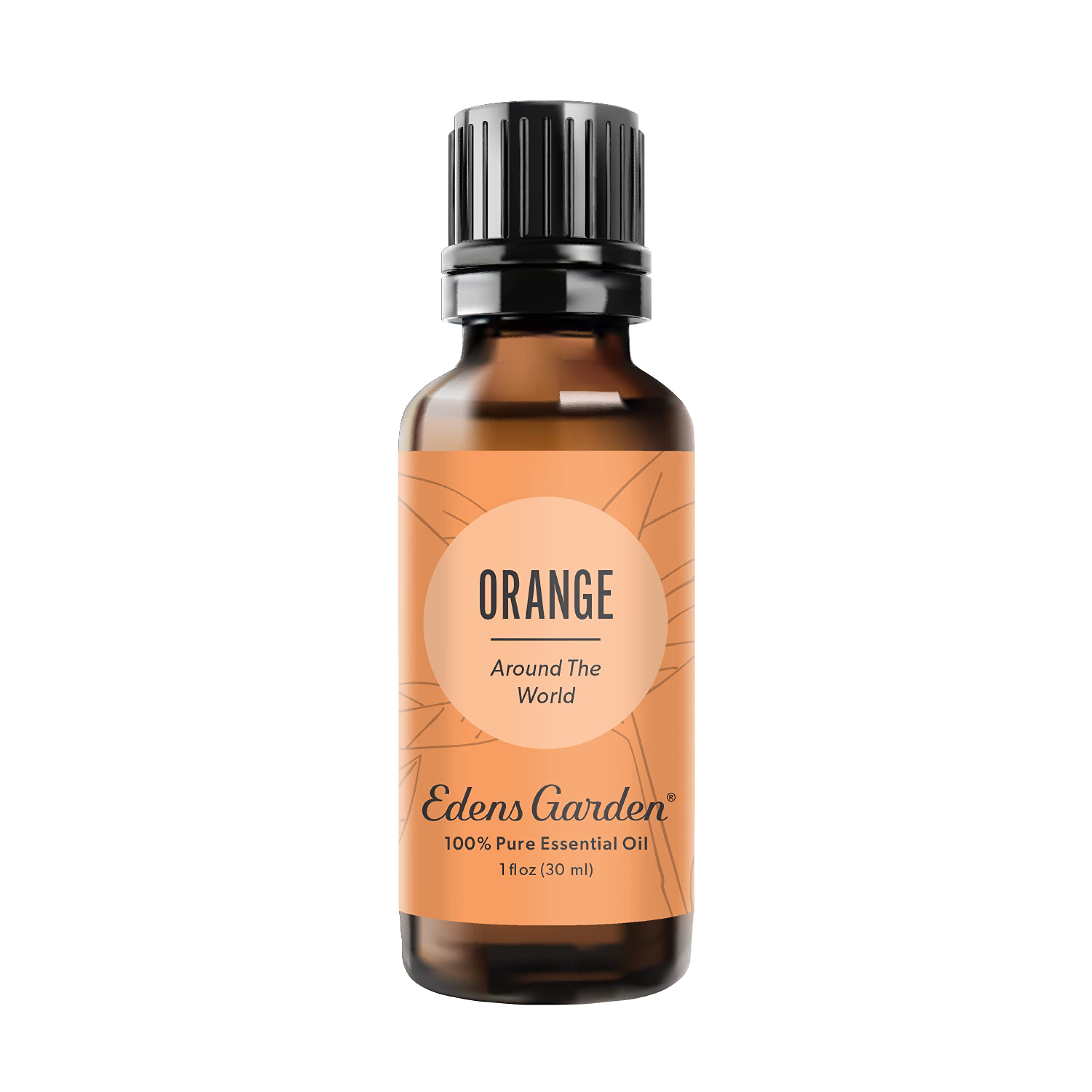 Edens Garden Orange Around The World bottle ready for diffusion to lift mood.