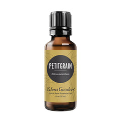 Edens Garden Petitgrain bottle pour showing diffuser-ready aroma for calm spaces
