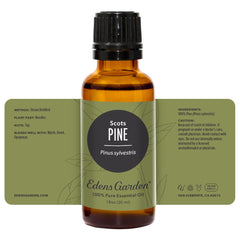 Edens Garden Pine-Scots oil near candle for cozy ambience