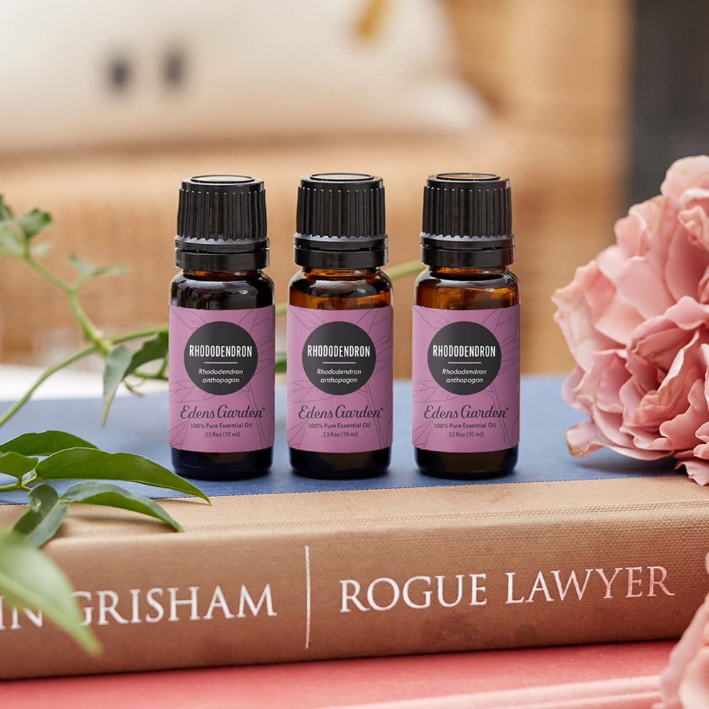 Edens Garden Rhododendron oil diffuser in a room for calm, uplifting ambiance.