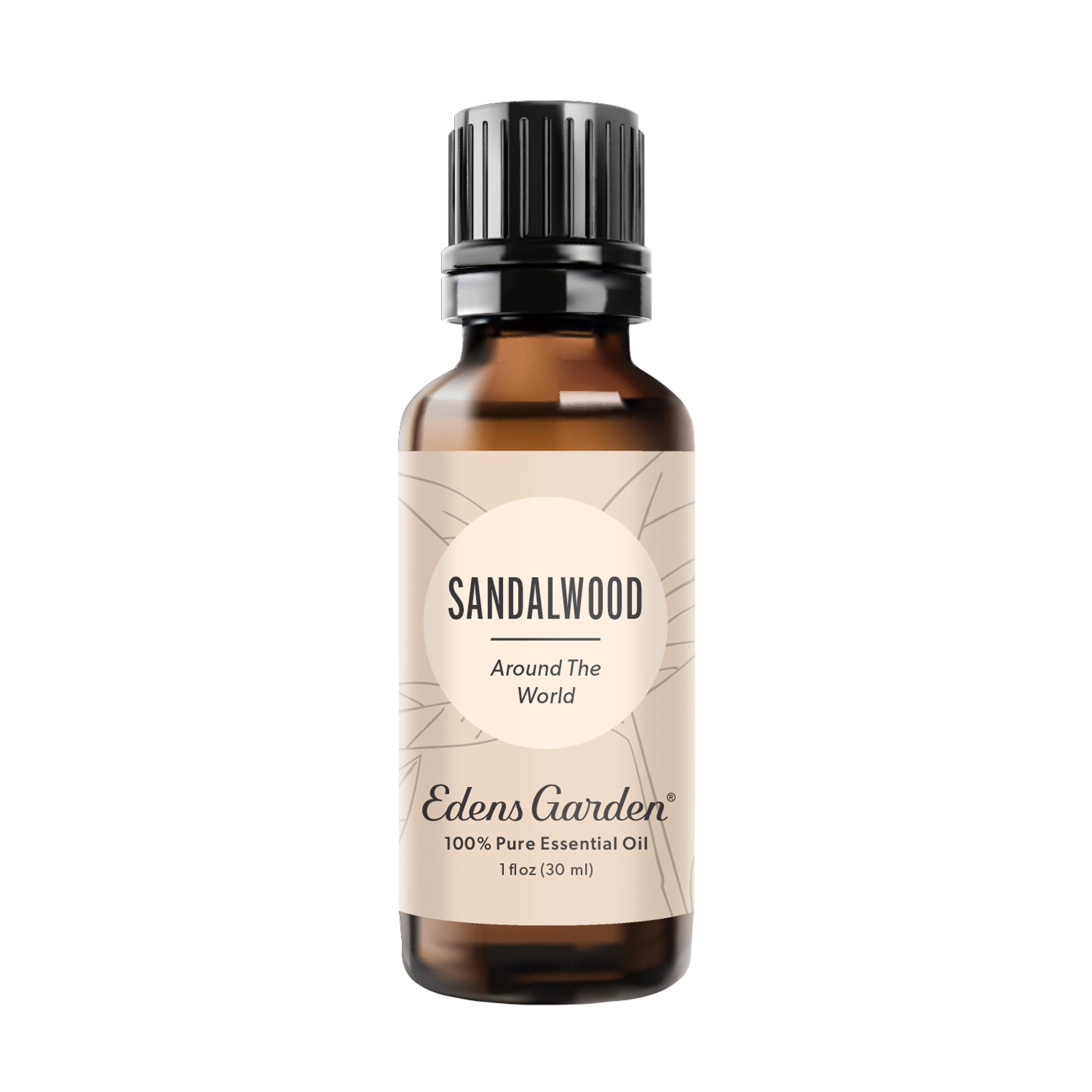 Edens Garden Sandalwood Around the World bottle for diffuser aromatherapy.