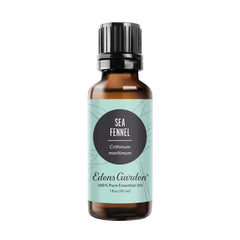 Edens Garden Sea Fennel oil bottle close-up for versatile aromatherapy.
