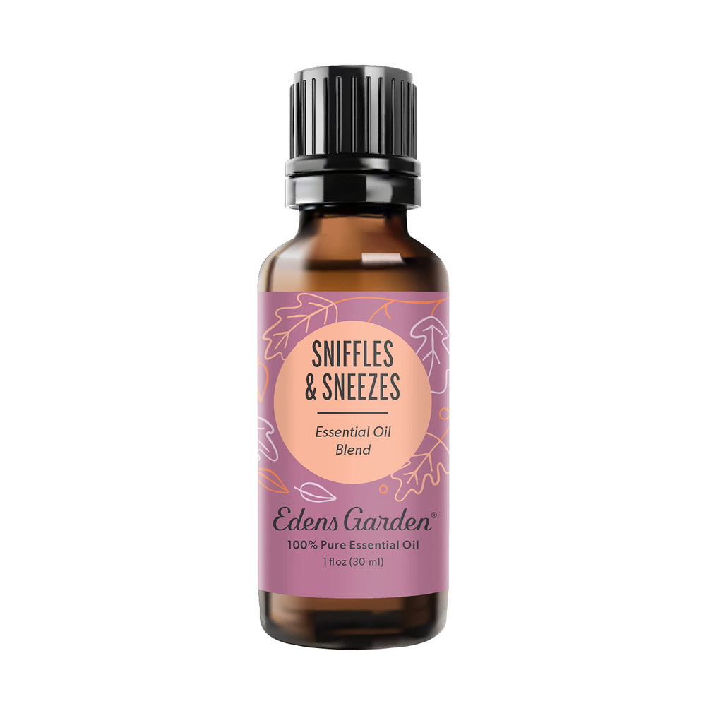 Edens Garden Sniffles & Sneezes bottle-pour enables easy diffusion of a forest-inspired aroma.
