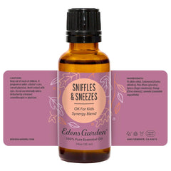 Edens Garden Sniffles & Sneezes family-use for a safe, fresh home aroma.