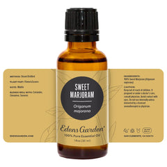 GC-MS certificates from Edens Garden for Sweet Marjoram batch quality.