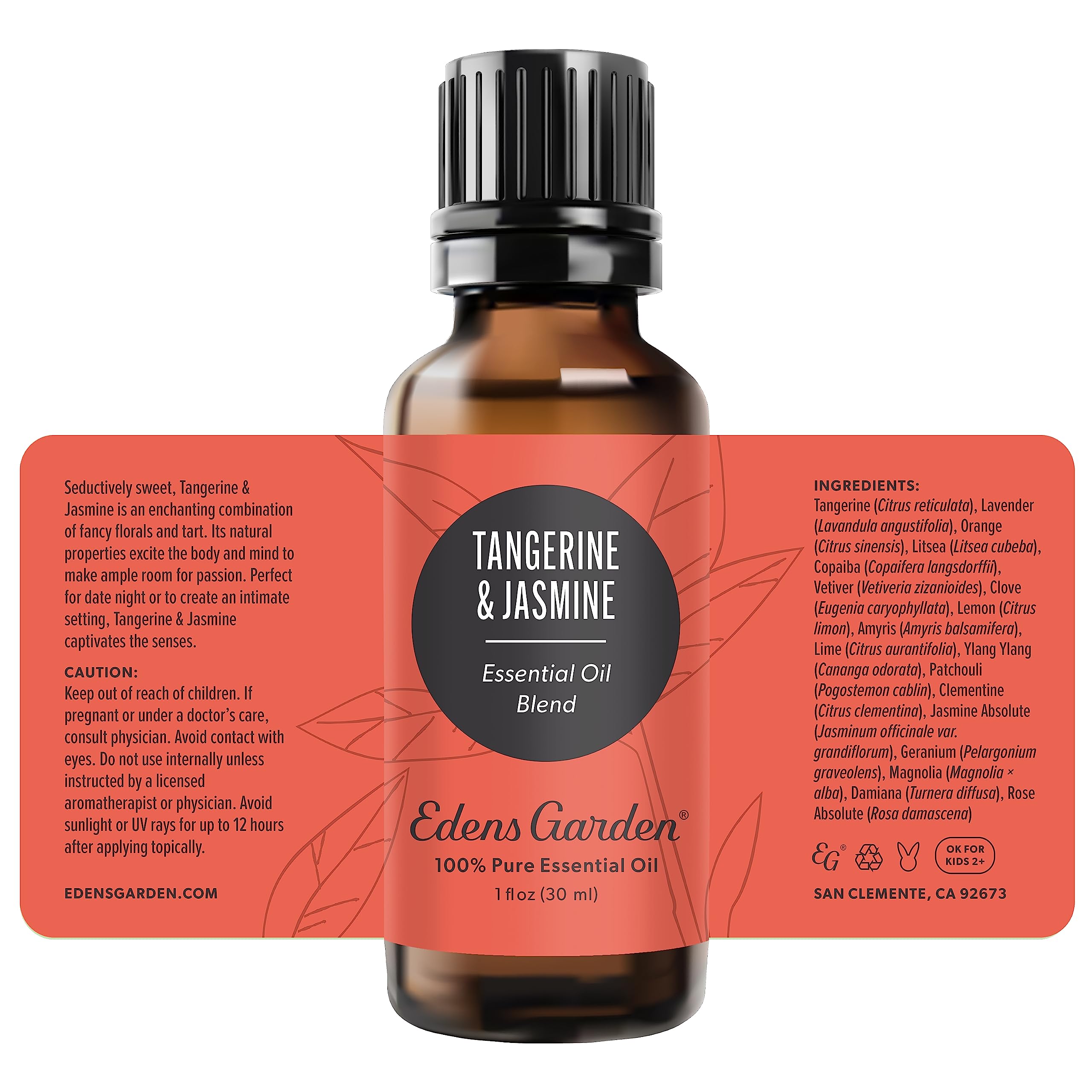 Edens Garden Tangerine Jasmine rose and jasmine hints enrich aroma profile