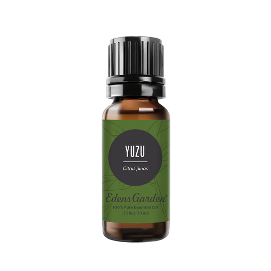 Edens Garden Yuzu essential oil bottle for uplifting diffuser aroma and skincare prep