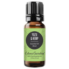 Edens Garden Yuzu and Hemp blend bottle ready to diffuse for an uplifting citrus mood.