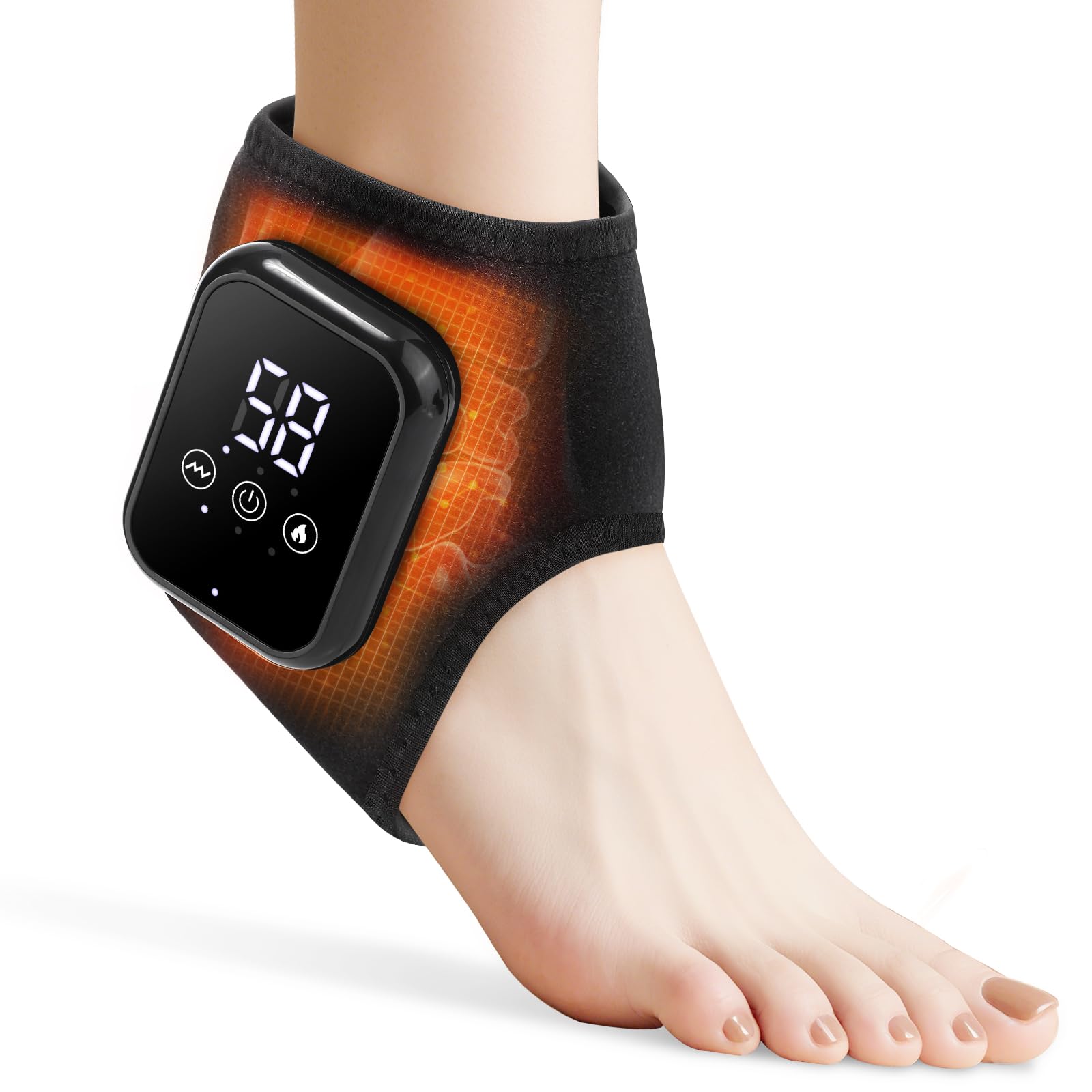 EDIFOLLY cordless ankle heating pad top view highlighting portable design for on-the-go comfort