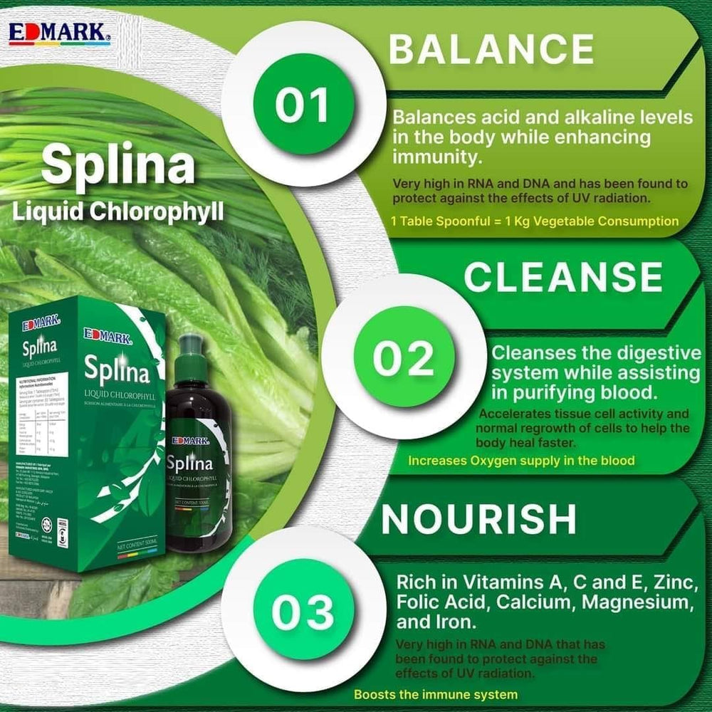 EDMARK Splina 500ml packaging emphasizing freshness and convenient daily use.