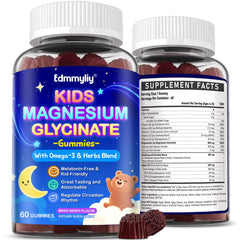 Edmmyliy Kids Magnesium Glycinate Gummies bottle pour for convenient bedtime support