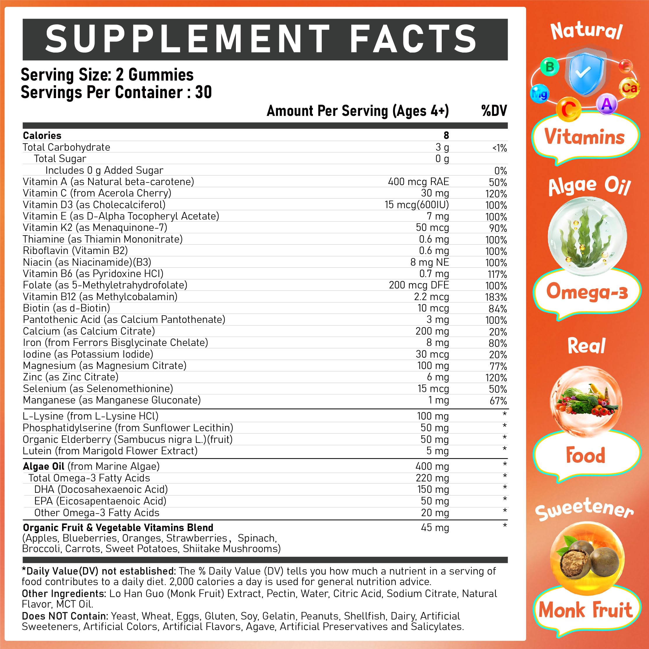 Edmmyliy Kids Multivitamin Gummies bottle highlights easy chew format