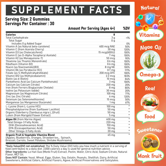 Edmmyliy Kids Multivitamin Gummies bottle highlights easy chew format