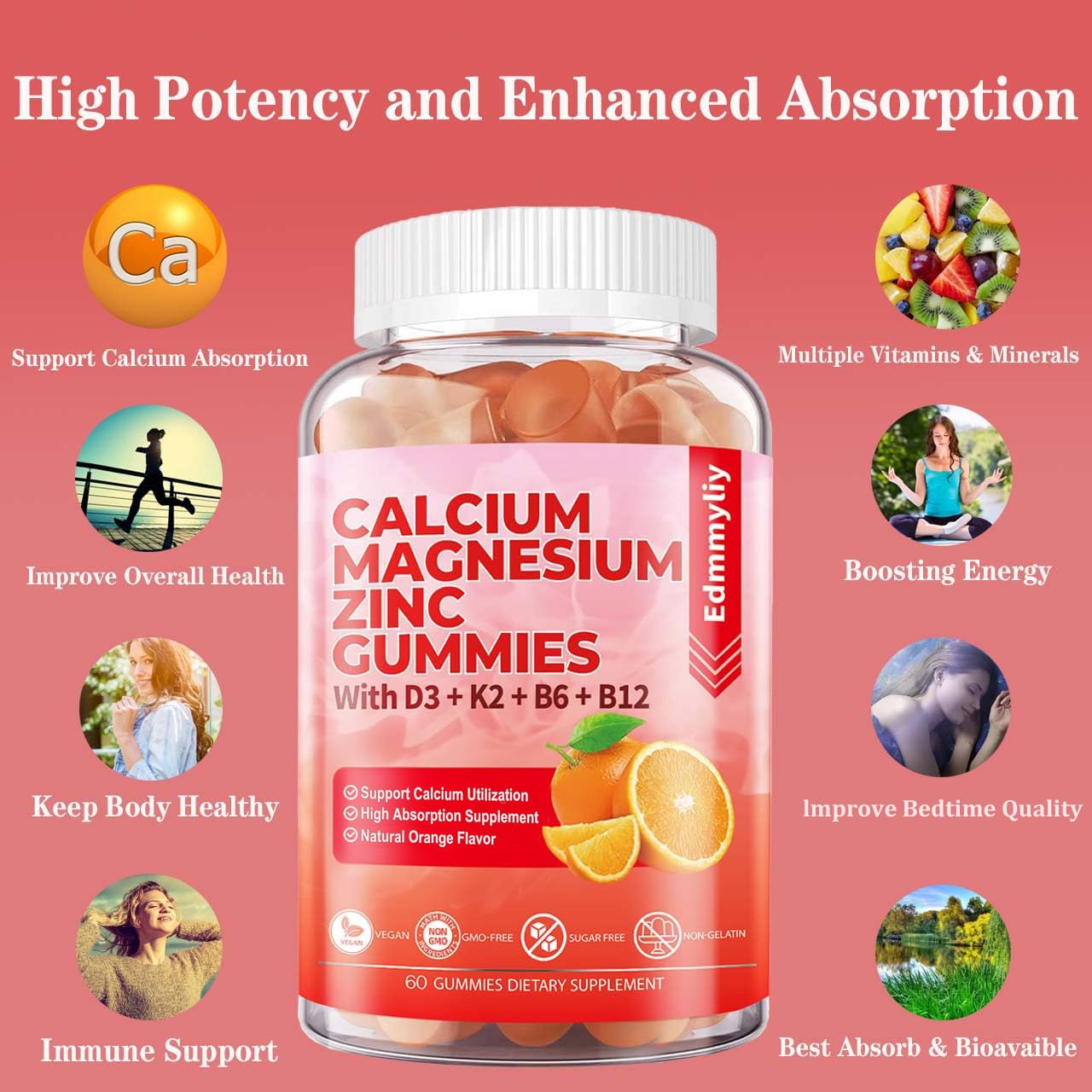 Edmmyliy zinc 11mg with B6 and B12 for immune factors