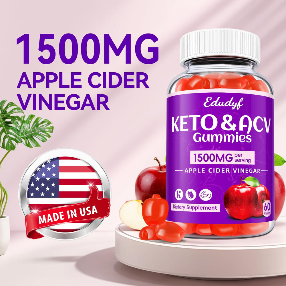 Packaging of EDUDYF Keto ACV Gummies emphasizing GMP quality