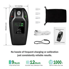 EEKTEST Breathalyzer in black finish suitable for everyday carry