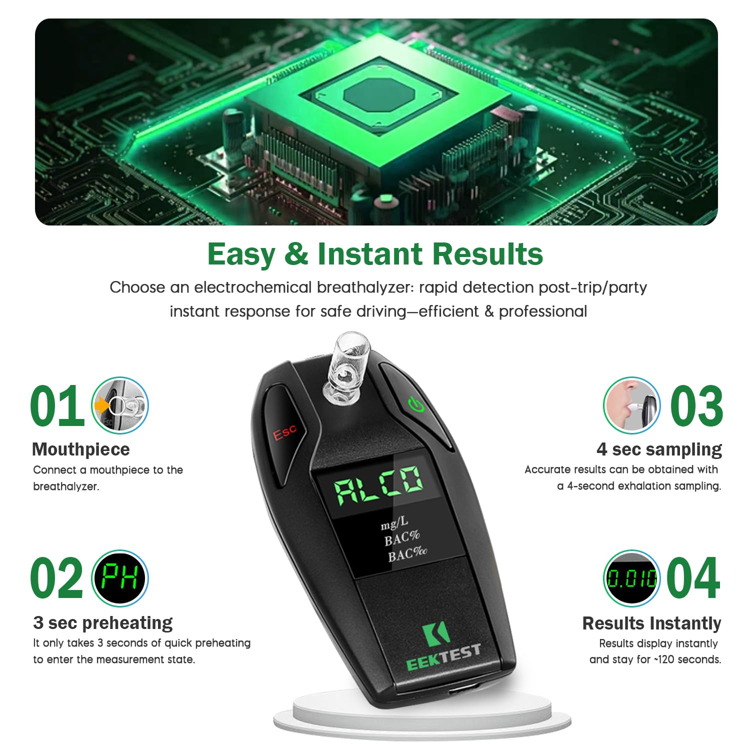 EEKTEST breathalyzer carrying case keeps the device protected
