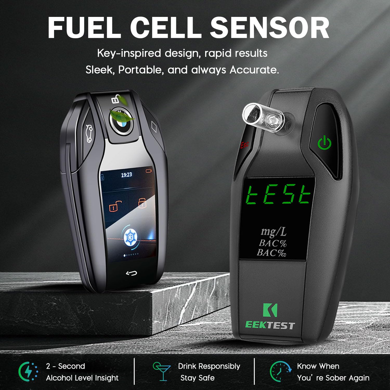EEKTEST fast warm up breathalyzer for quick safety checks