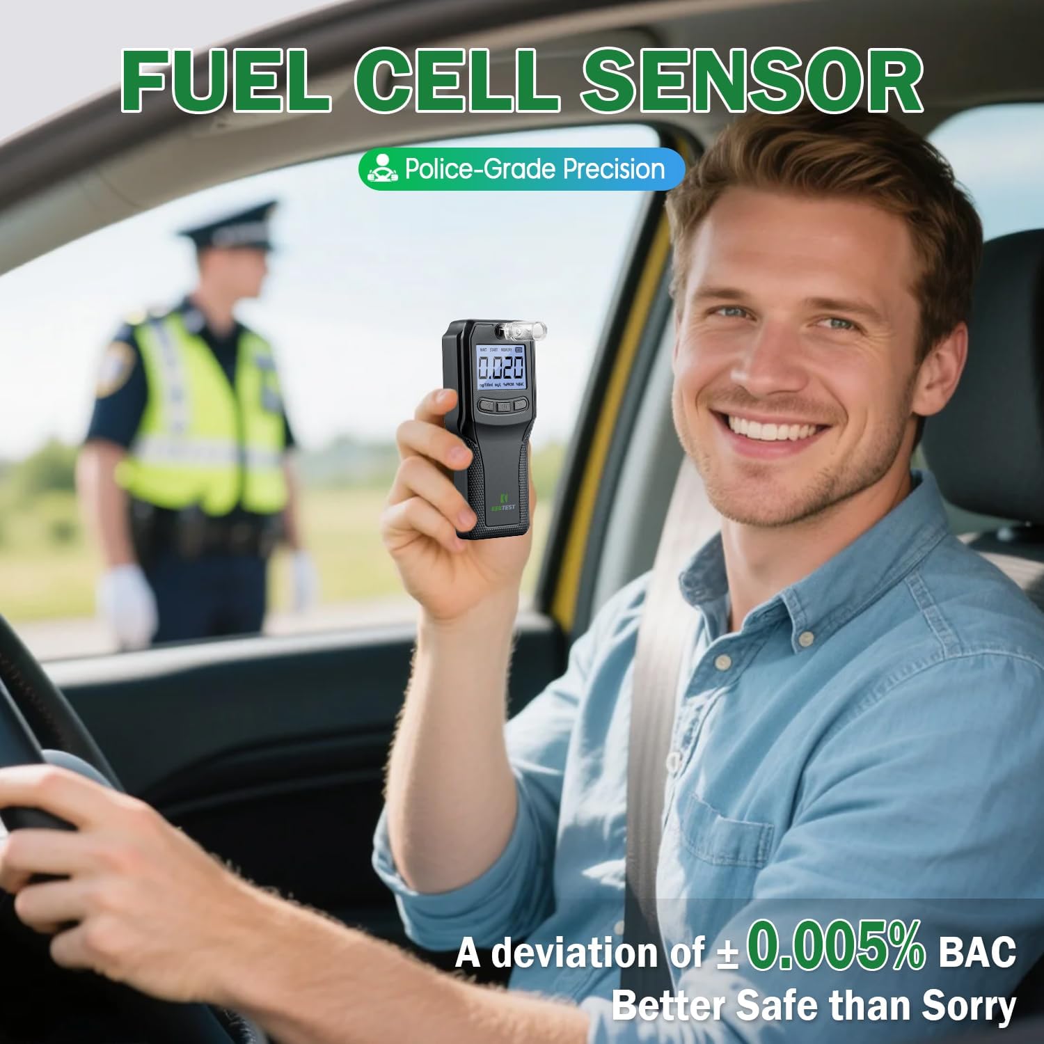 EEKTEST Breathalyzer portable size for travel and home testing