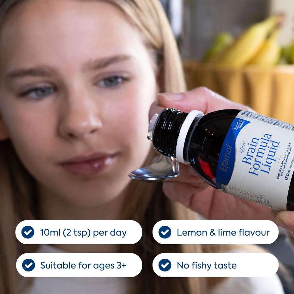 Efamol Efalex being added to a smoothie for convenient daily use
