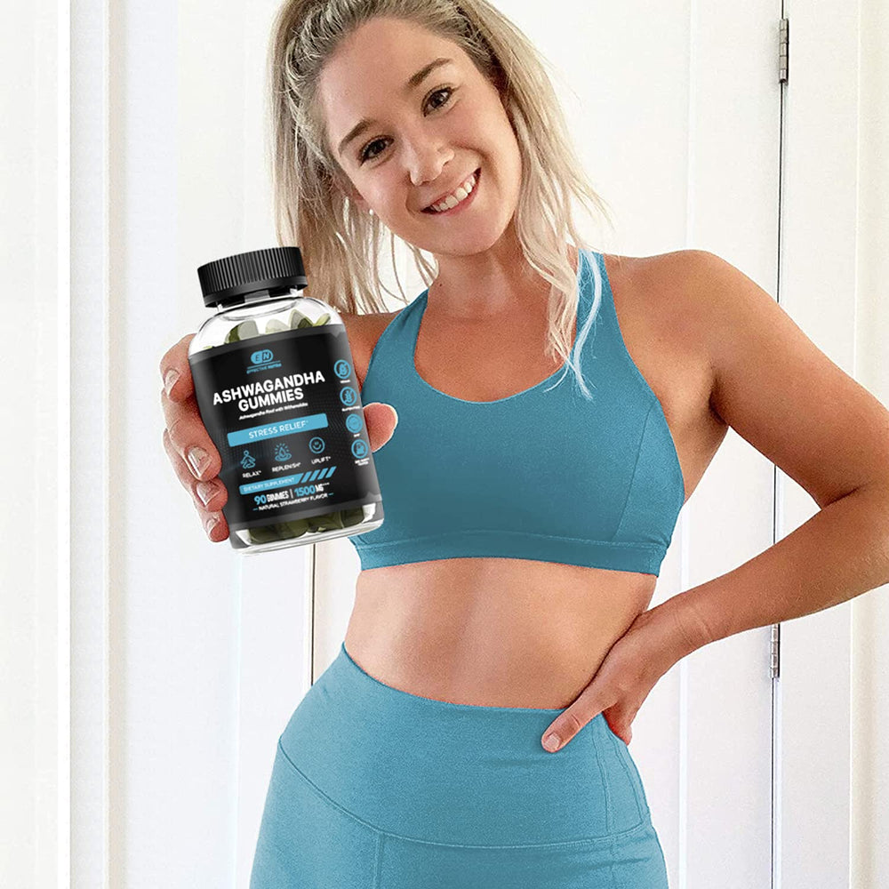Effective Nutra Ashwagandha gummies strawberry flavor on bottle