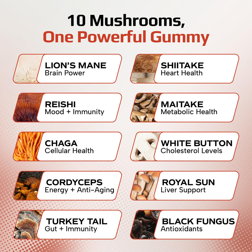 Effective Nutra Mushroom Gummies raspberry-flavored close-up showing gummy texture for easy taking.