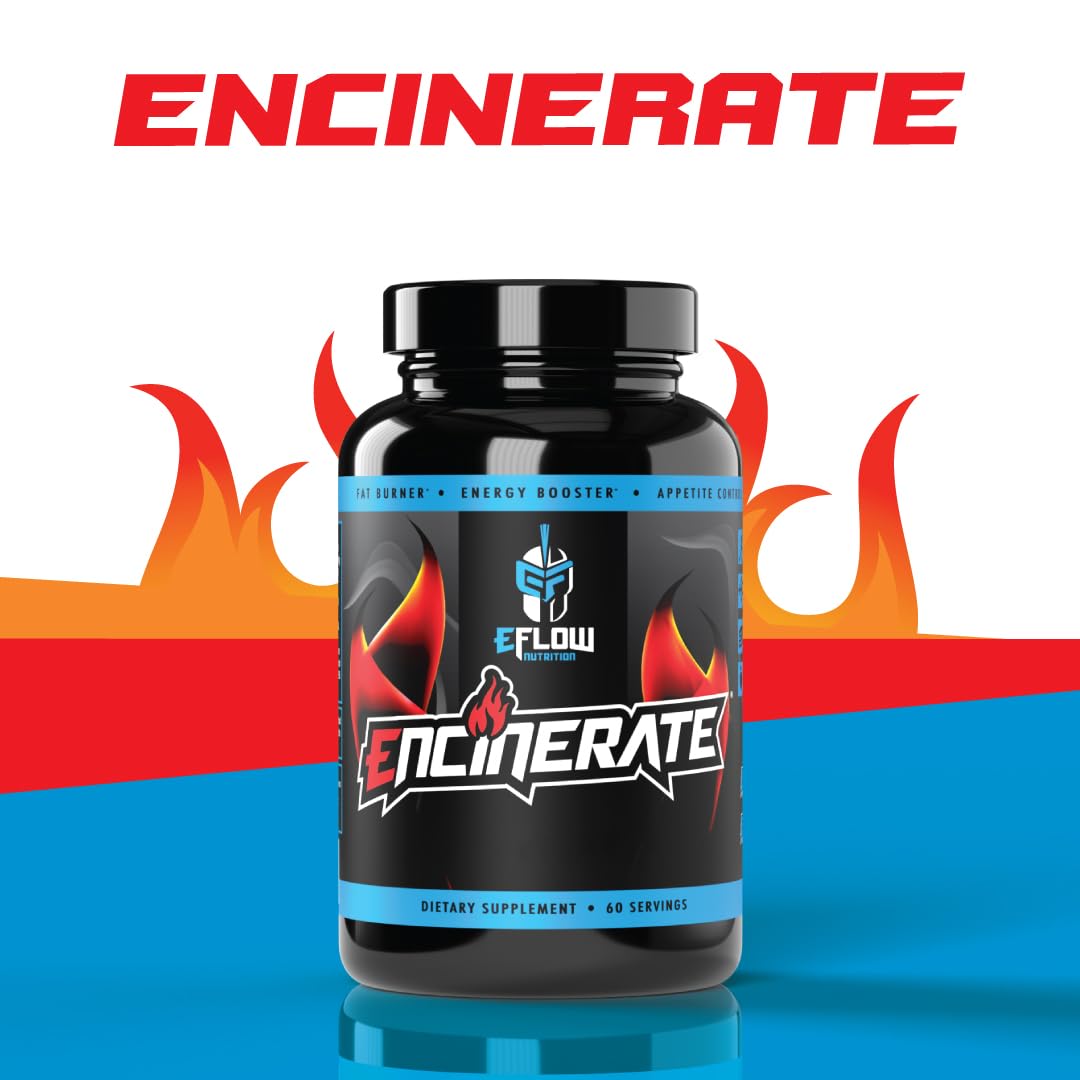 eFlow Nutrition ENCINERATE bottle side view showing label for transparency.
