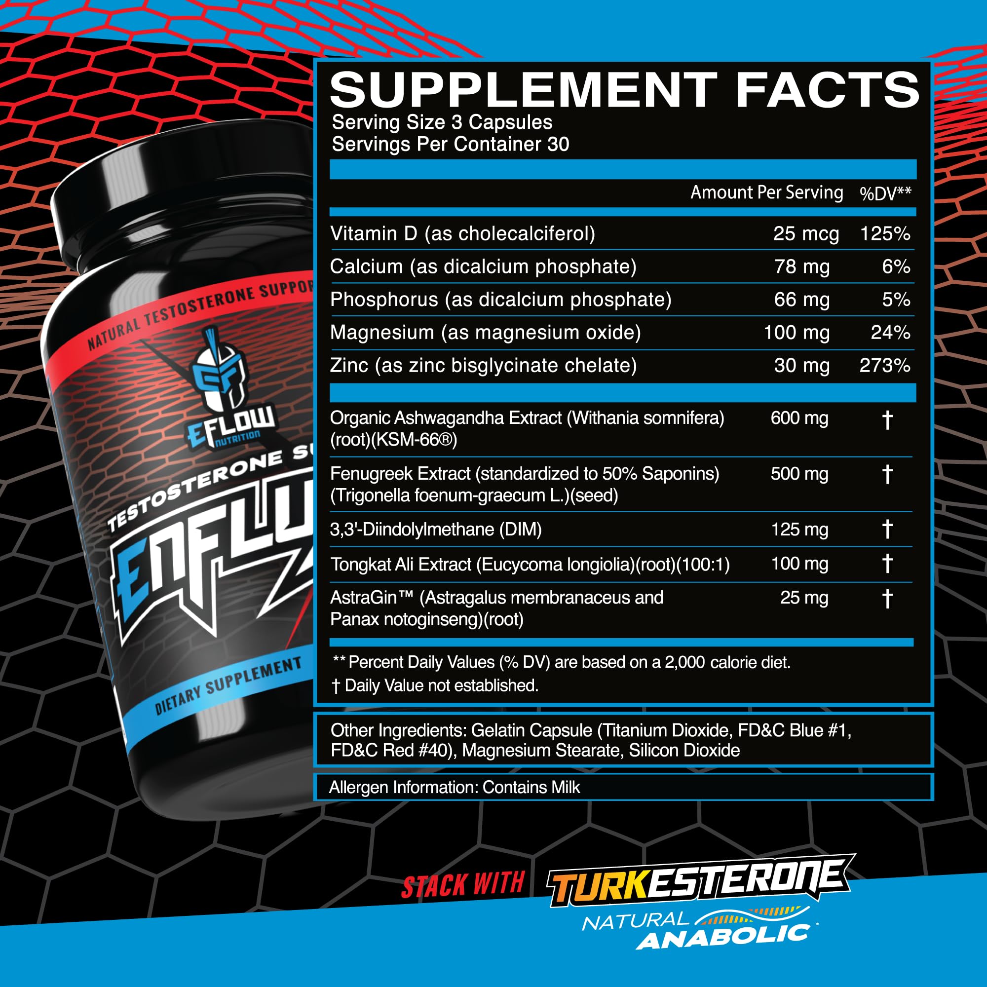 eFlow Nutrition Enflux box on white background suggests easy stacking and storage.