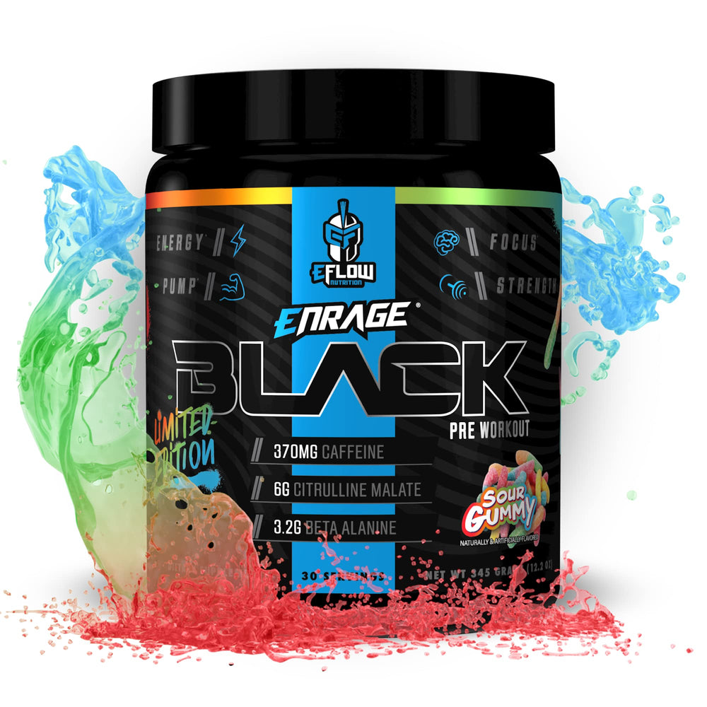eFlow Nutrition Enrage Black bottle front for intense training sessions