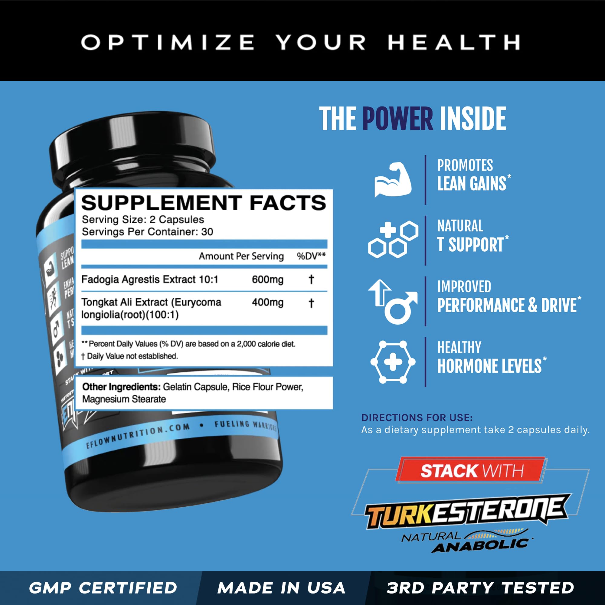 eFlow extracts powder shown in a natural, premium form