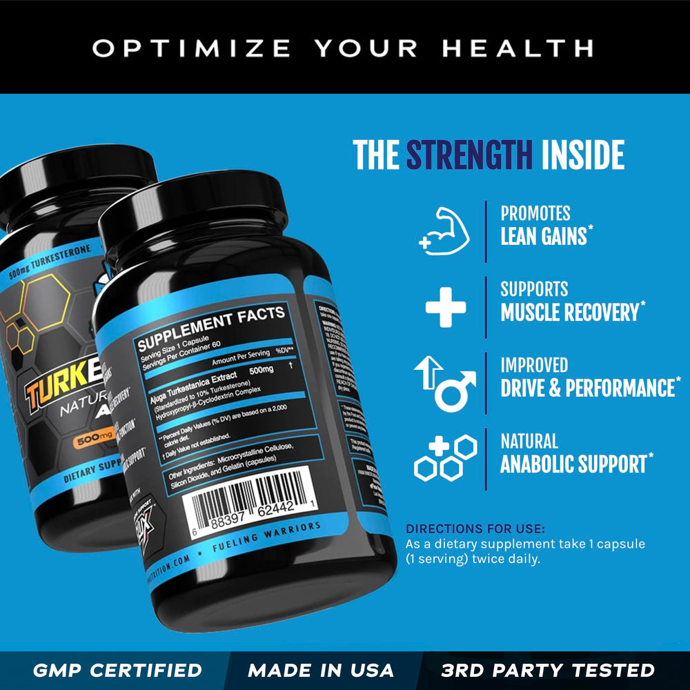 eflow nutrition turkesterone pills closeup highlights compact daily-use design.
