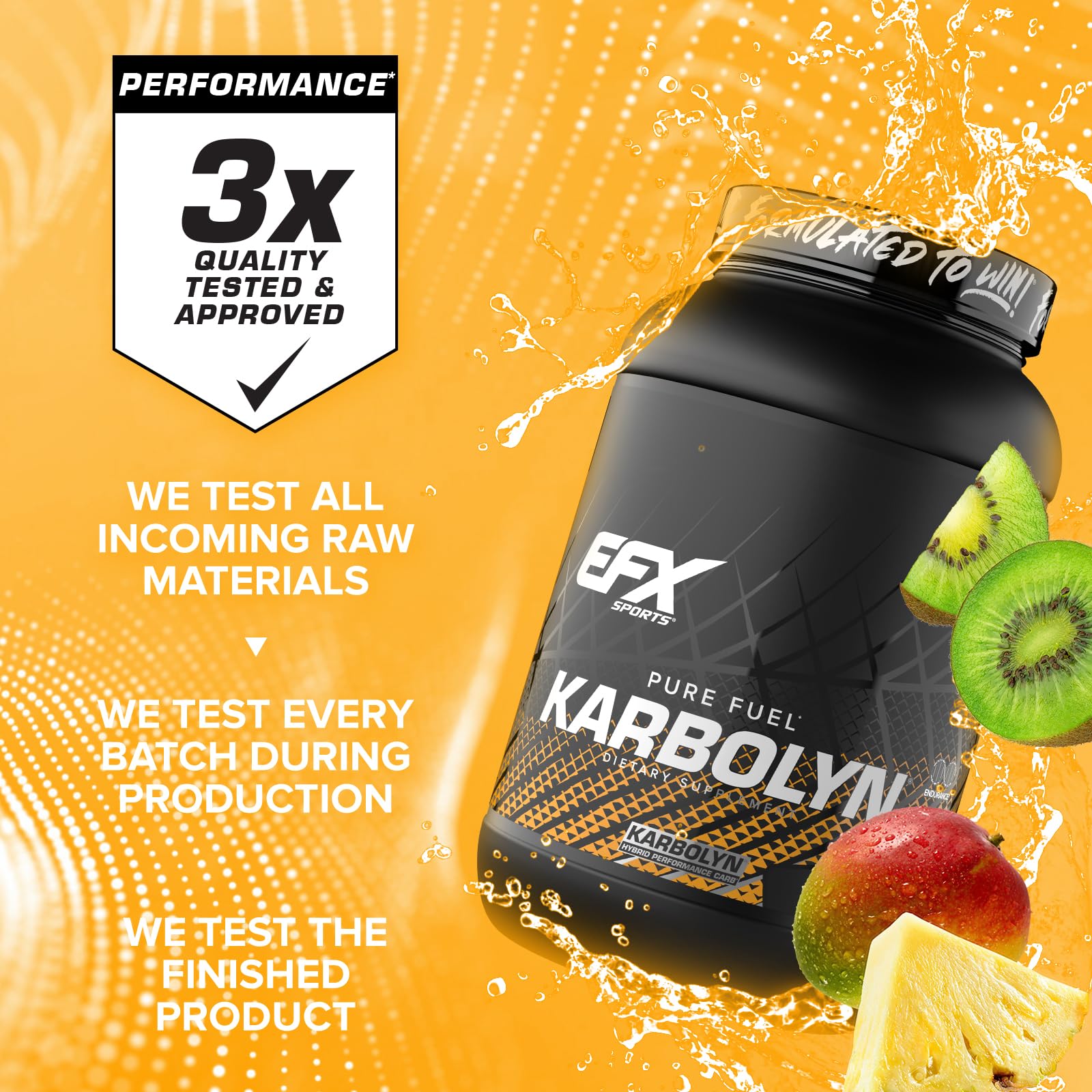 EFX Karbolyn Fuel bottle side view highlighting stimulant-free formula