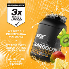 EFX Karbolyn Fuel bottle side view highlighting stimulant-free formula