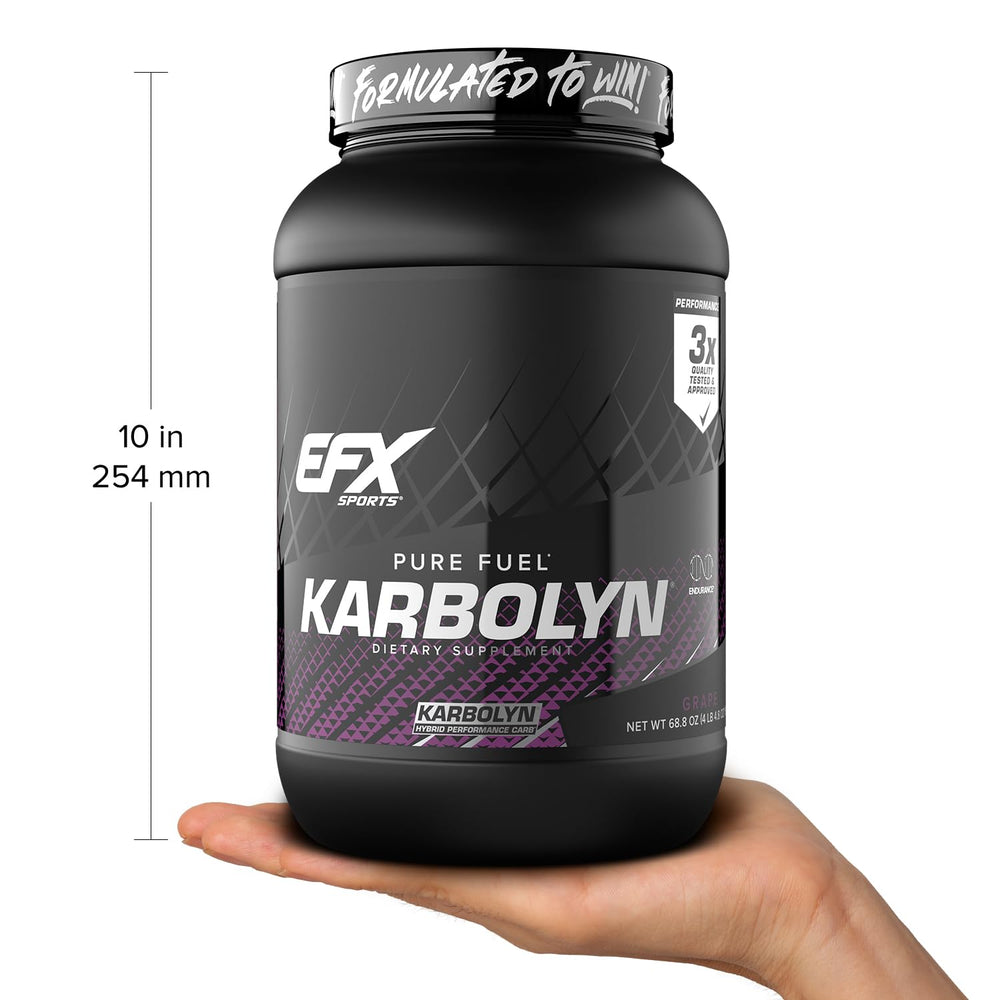 EFX Karbolyn Fuel Informed Sport certification emblem visible on label