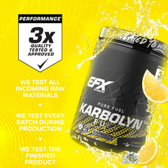 EFX Karbolyn Fuel label illustrates clean, sugar-free energy solution