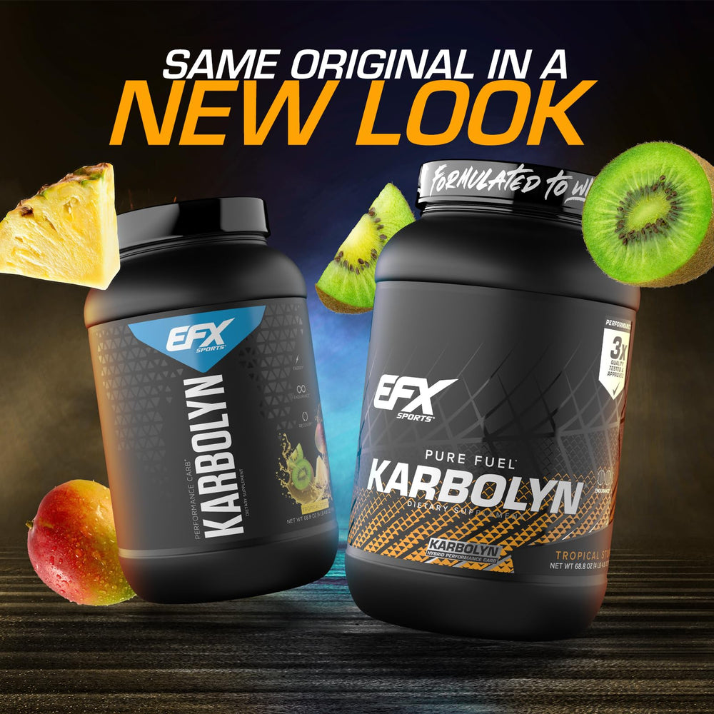 EFX Karbolyn Fuel powder being poured from a scoop for fast-acting energy