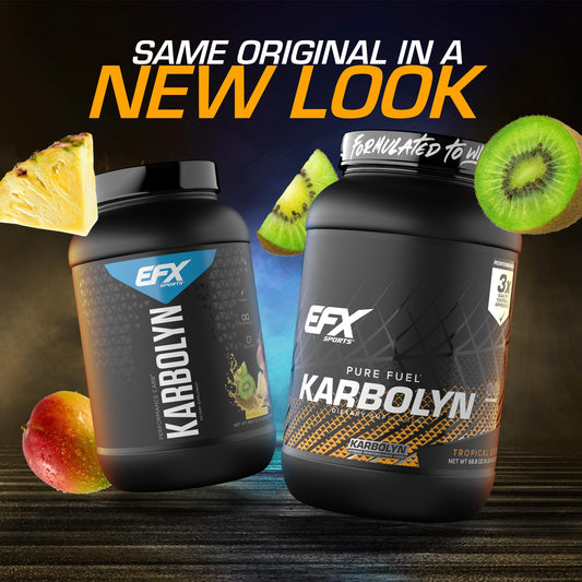 EFX Karbolyn Fuel powder being poured from a scoop for fast-acting energy