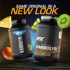 EFX Karbolyn Fuel powder being poured from a scoop for fast-acting energy