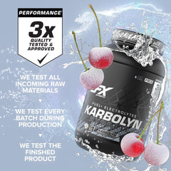In-use shot of EFX Karbolyn Hydrate during training emphasizing electrolyte balance