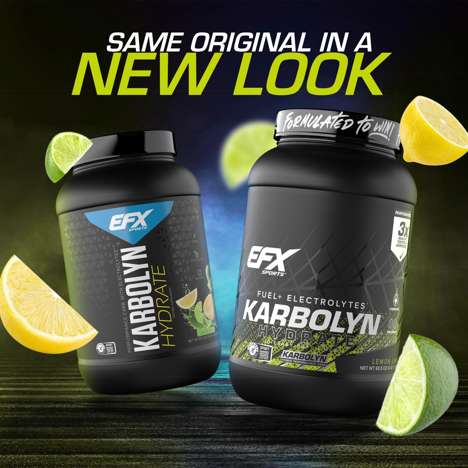 EFX Karbolyn Hydrate lemon lime powder for quick mixing and energy.