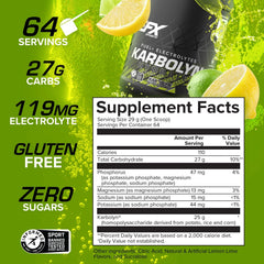Scoop of EFX Karbolyn Hydrate beside the tub for convenient pre-workout fueling.