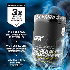 In-house manufacturing facility label showing quality control for EFX Sports.
