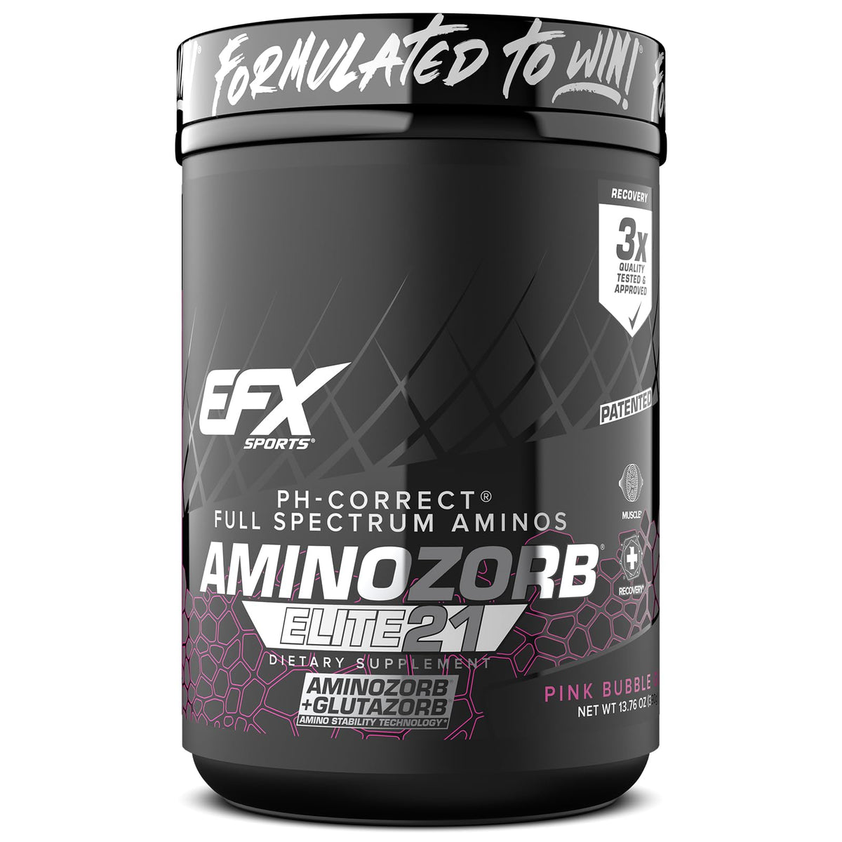 EFX Aminozorb Elite 21 bottle with pink bubblegum flavor for workouts