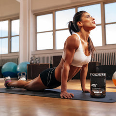 GlutaZorb buffered glutamine detail on Aminozorb Elite 21 label.